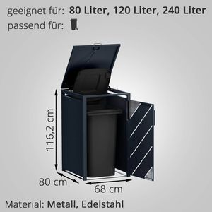 Produktbild für Mülltonnenbox Metzler MMB-7-1X, Metall