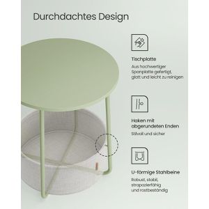 Produktbild für Beistelltisch Vasagle LET223C69, grün / creme