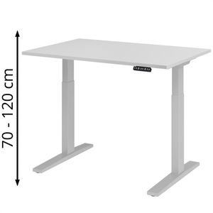 Schreibtisch Hammerbacher XMKA 12, weiß / silber