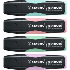 Textmarker Stabilo Green Boss Pastel, 4 Stück