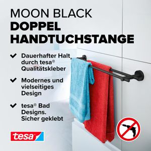 Produktbild für Handtuchhalter Tesa Moon Black 40621, schwarz
