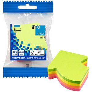 Produktbild für Haftnotizen Info Sticky Notes Pfeil, neon