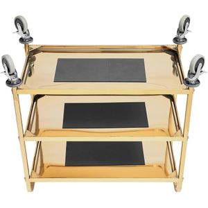 Produktbild für Servierwagen Royal-Catering RCSW 3.1G, gold, aus Edelstahl
