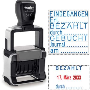 Datumstempel Trodat Professional 5430/L,rot/blau,selbstfärbend