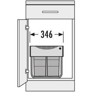 Produktbild für Einbaumülleimer Hailo AS Raumspar Tandem 3642131