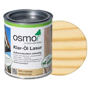 Osmo Holzlasur Klar-Öl-Lasur, 0,75l, außen, seidenmatt, 000 farblos