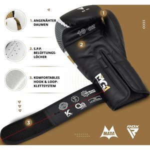 Produktbild für Boxhandschuhe RDX-Sports F7 Ego, schwarz, für Erwachsene