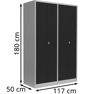 Produktbild für Spind Lüllmann 510448, Doppelspind, anthrazit