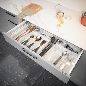 Produktbild für Besteckkasten Sossai Divio, weiß, aus Kunststoff