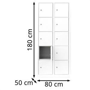 Produktbild für Schließfachschrank Lüllmann 523527, weiß