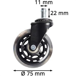 Produktbild für Stuhlrollen CLOUVOU BladeWheels, 5 Stück