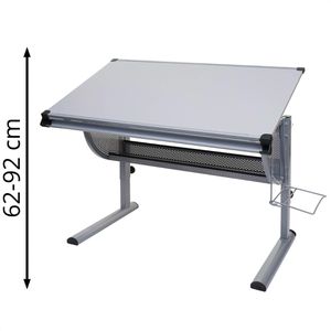 Kinderschreibtisch Mendler Oxford, aus Holz / Metall, grau