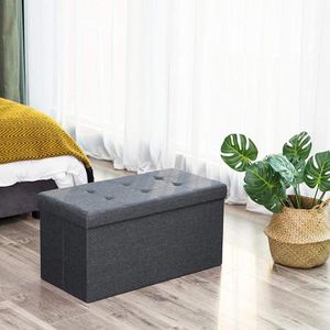 Produktbild für Sitztruhe Songmics dunkelgrau, 76 x 38 x 38cm
