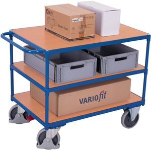 Produktbild für Tischwagen VARIOfit sw-800.600, aus Metall &amp; Holz