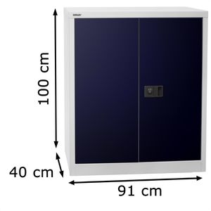 Produktbild für Werkzeugschrank Bisley E402A01G, aus Metall, grau / blau