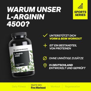 Produktbild für Aminosäuren natural-elements L-Arginin, 365 Kapseln