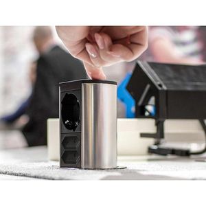 Produktbild für Einbausteckdose Bachmann Elevator, mit 2 m Kabel, versenkbar