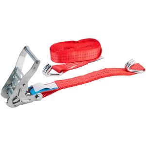Produktbild für Spanngurt Sandax rot, mit Haken &amp; Ratsche