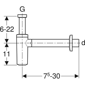 Produktbild für Siphon Geberit Geruchsverschluss für Waschbecken
