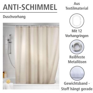 Produktbild für Duschvorhang Wenko Anti-Schimmel Uni, 180 x 200 cm