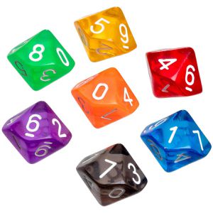 Würfel Philos 7540, transparent, bunt