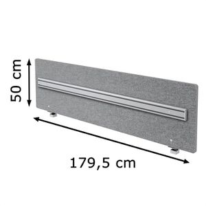 Produktbild für Tischtrennwand Hammerbacher Basic, grau