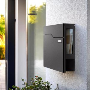 Produktbild für Briefkasten Metzler Hoffmann SF, dunkelgrau, aus Stahl