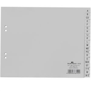 Register Durable 6500-10, A4-halbe Höhe, A-Z