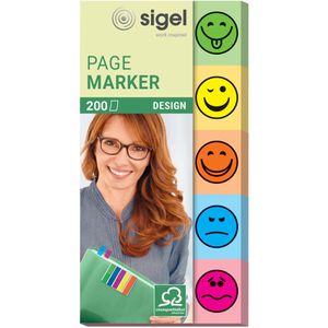 Haftmarker Sigel Page Marker, HN502, Design Smiley