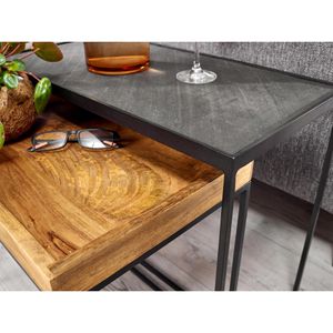 Produktbild für Beistelltisch Wohnling WL6.636, anthrazit / mango, 2er Set