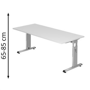 Schreibtisch Hammerbacher O-Serie, weiß / silber