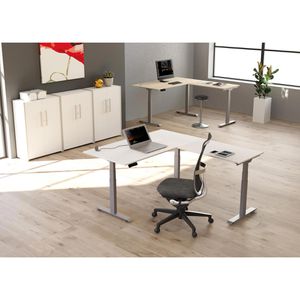 Produktbild für Schreibtisch Kerkmann Move small office, lichtgrau / silber