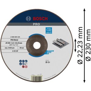 Produktbild für Trennscheibe Bosch PRO Metal, 2608600225