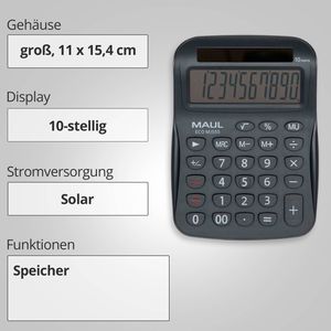 Produktbild für Taschenrechner Maul ECO MJ 555, Recycling, grau