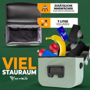 Produktbild für Fahrrad-Lenkertasche Mivelo Bob, minzgrün, 7 Liter