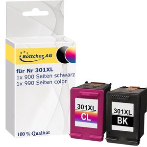 Original Multipack schwarz, Böttcher color Druckerpatronen 301 AG HP N9J72AE Tinte –