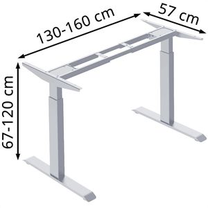 Produktbild für Schreibtischgestell LMG FYED-2-SV, silber, 4 Memoryspeicher