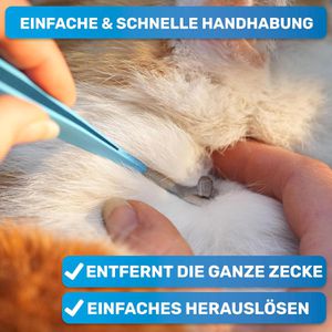Produktbild für Zeckenpinzette BluePet 2in1 Tick Hook + Tweezer mit Metall-Box