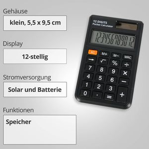 Produktbild für Taschenrechner Böttcher-AG BAG-TR01, Premium, klein, schwarz