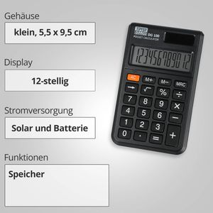 Produktbild für Taschenrechner TipTop-Office DG-100, Premium, klein, schwarz