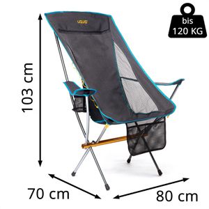 Produktbild für Campingstuhl Uquip INFINITY LOUNGER, grau, 120 kg