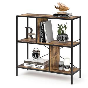 Produktbild für Bücherregal Vicco Fyrk, schwarz / dunkelbraun