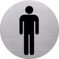 Hinweisschild Helit H6270900, the badge, Edelstahl Ø 11,5 cm, WC Herren
