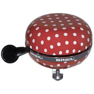 Fahrradklingel Basil Big Bell Polkadot, rot, weiß