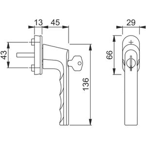 Produktbild für Fenstergriff Hoppe-AG Hamburg 11950250
