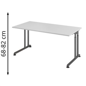 Schreibtisch Hammerbacher Z-Serie, lichtgrau / graphit