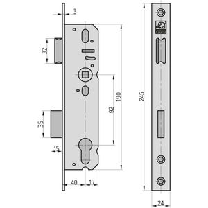 Produktbild für Einsteckschloss BASI 9585-4020, DIN links/rechts