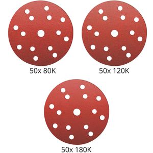 Produktbild für Schleifpapier Metabo metaBOX multi-hole, Körnung 80-180, Set