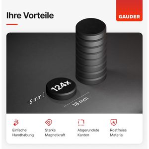 Produktbild für Magnete Gauder Ferrit, schwarz