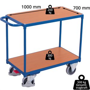 Produktbild für Tischwagen VARIOfit sw-700.500, aus Metall &amp; Holz